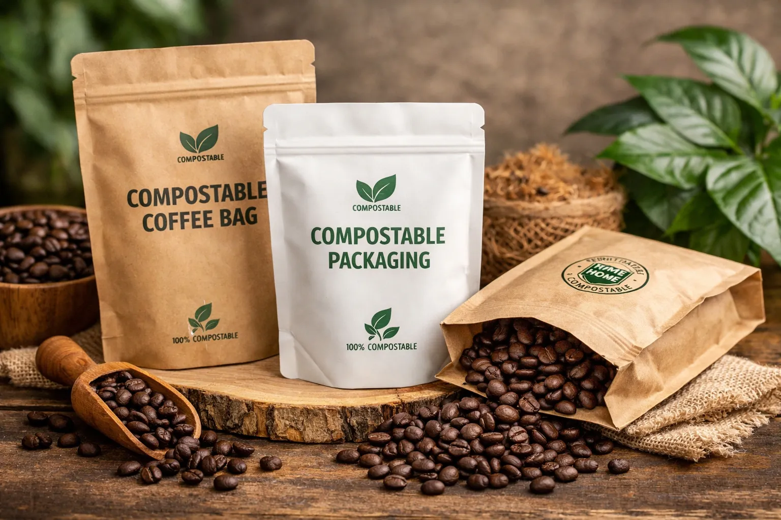 Vida útil da embalagem compostável do café