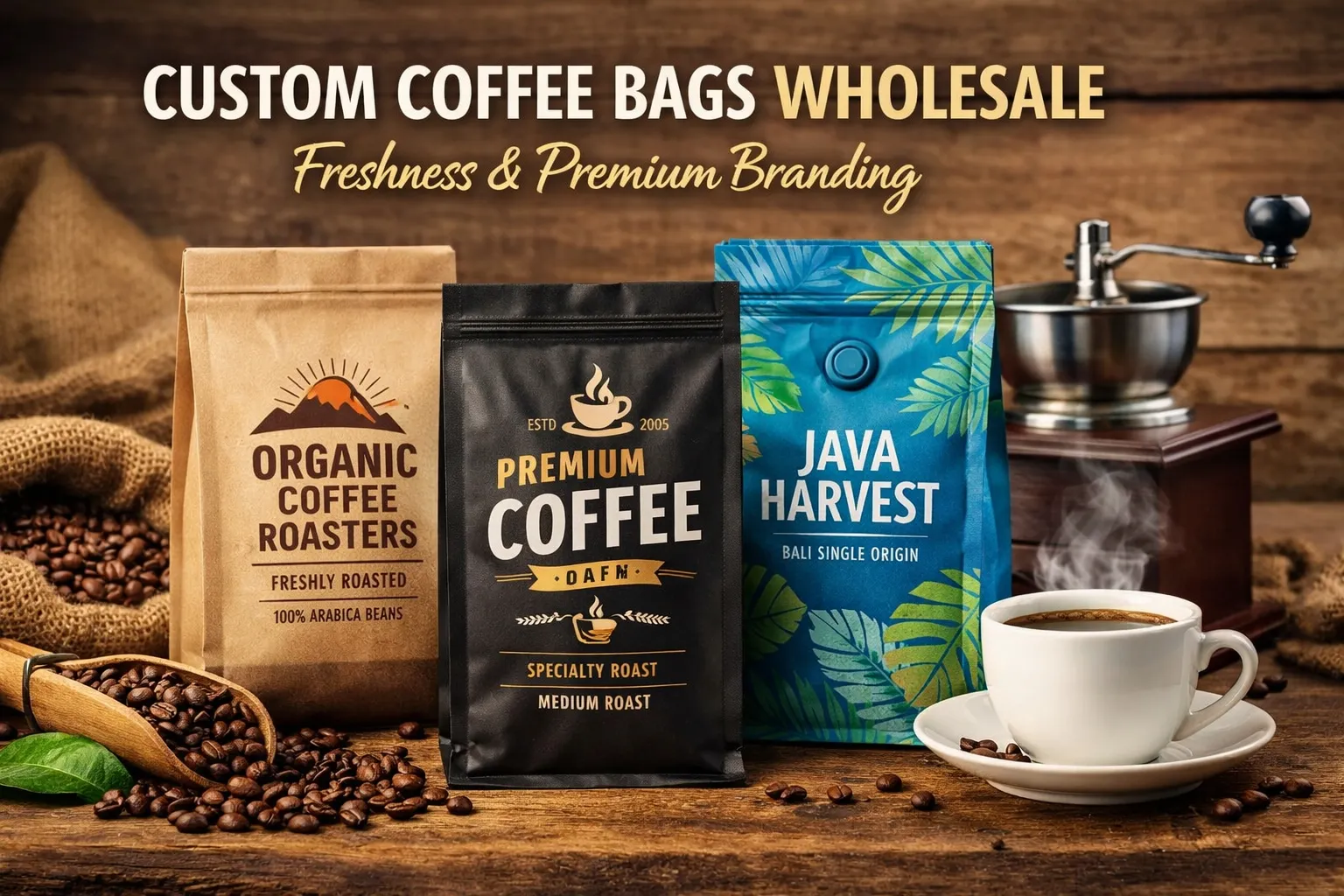 Saquinhas de Café Personalizadas no Atacado para Marcas Frescas e Premium