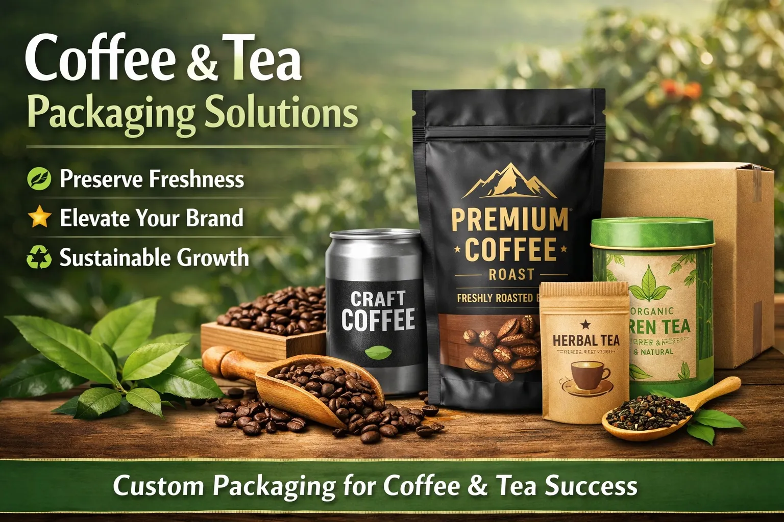 Soluções premium de embalagem para café e chá