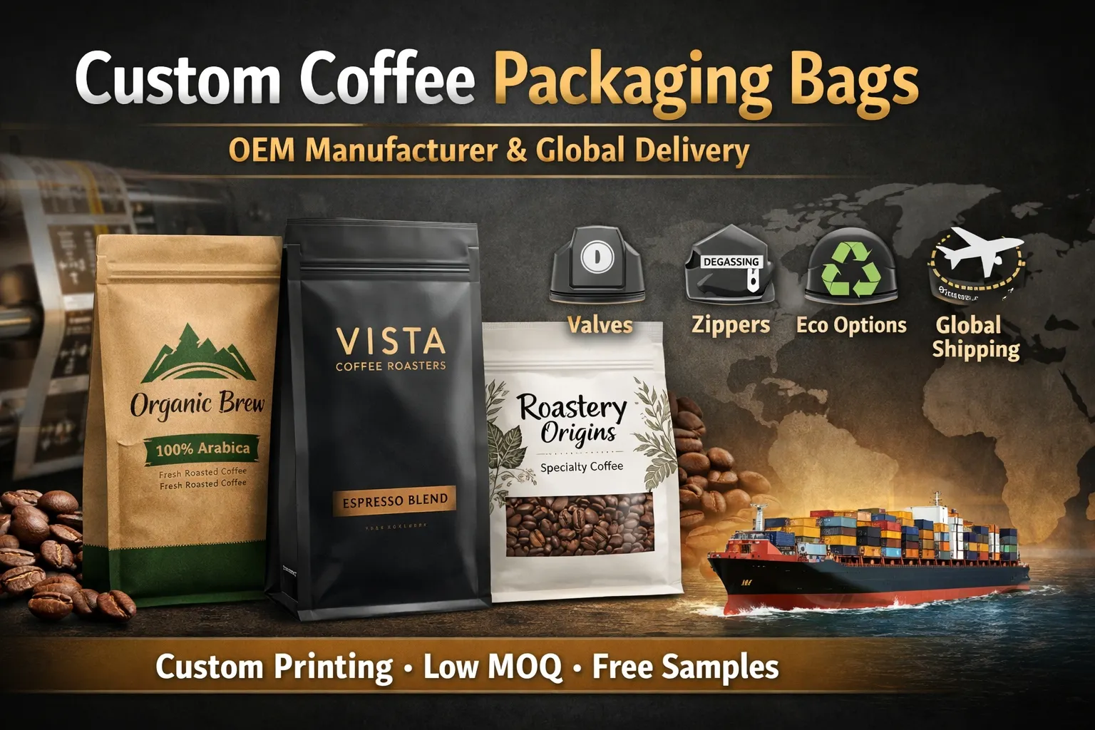 O processo completo de customização de embalagens de sacos de café