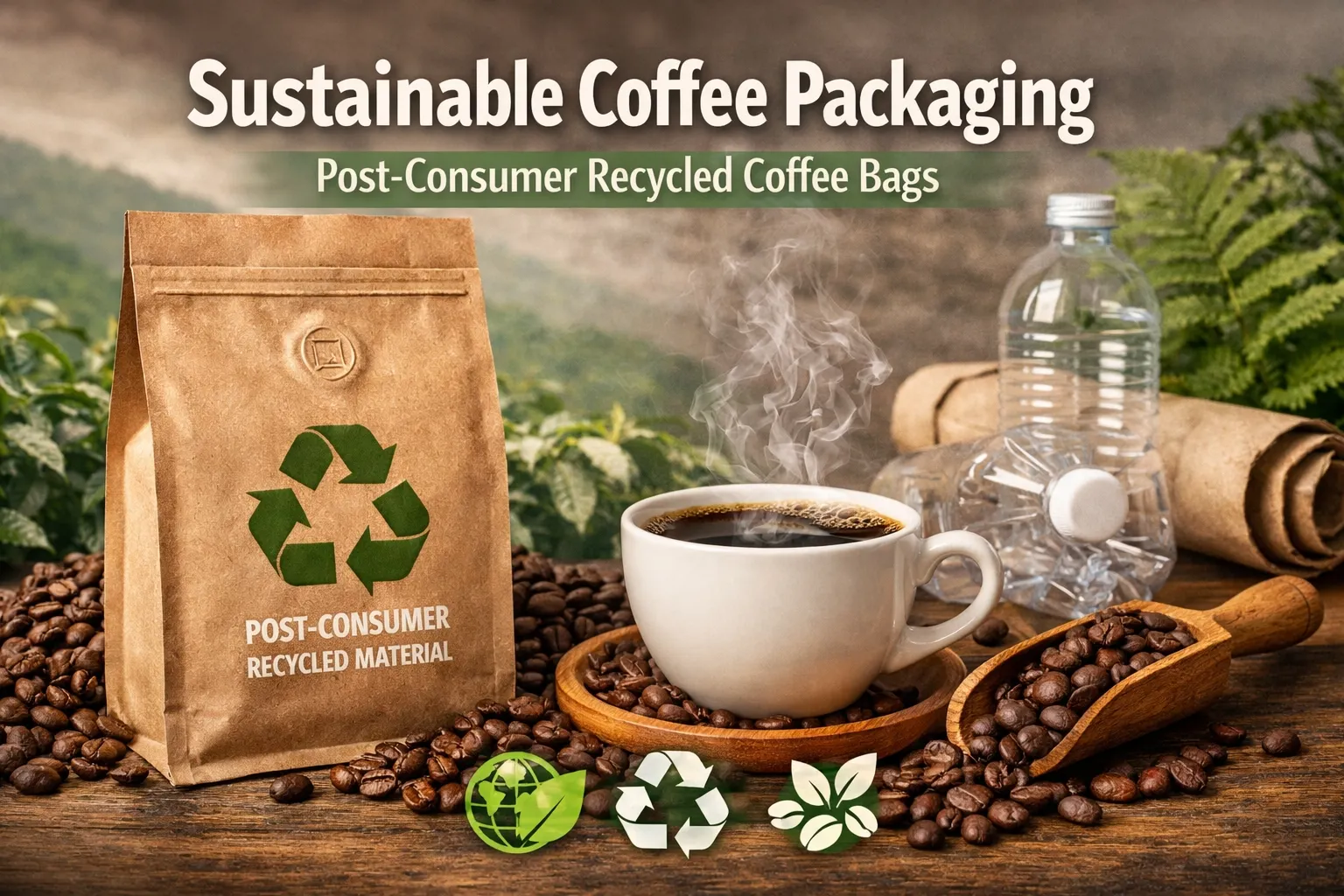 Saquinhas de Café Recicladas Pós-Consumo