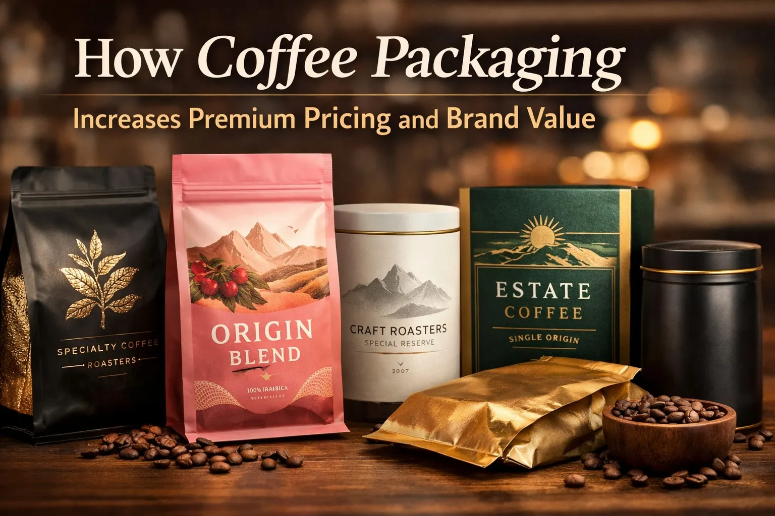 Como uma empresa de embalagem de café aumenta preços premium e valor da marca