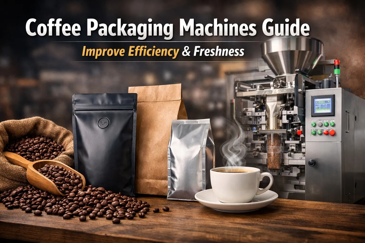 Quais tipos de equipamentos de embalagem de café existem?