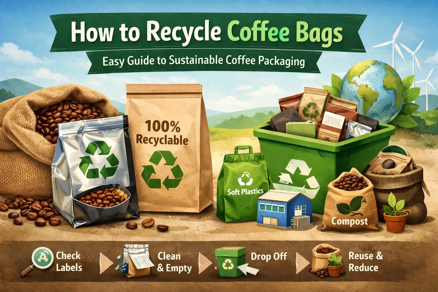 Sacos de café são recicláveis