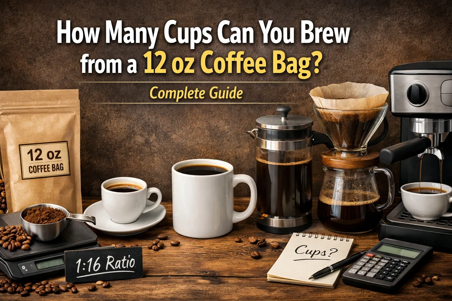 quantas xícaras de café em um 12 Saquinho de uma onça?