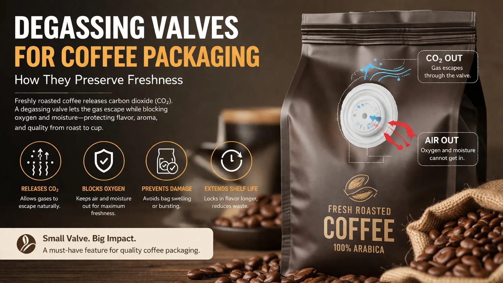 Por que os sacos de café têm aberturas?