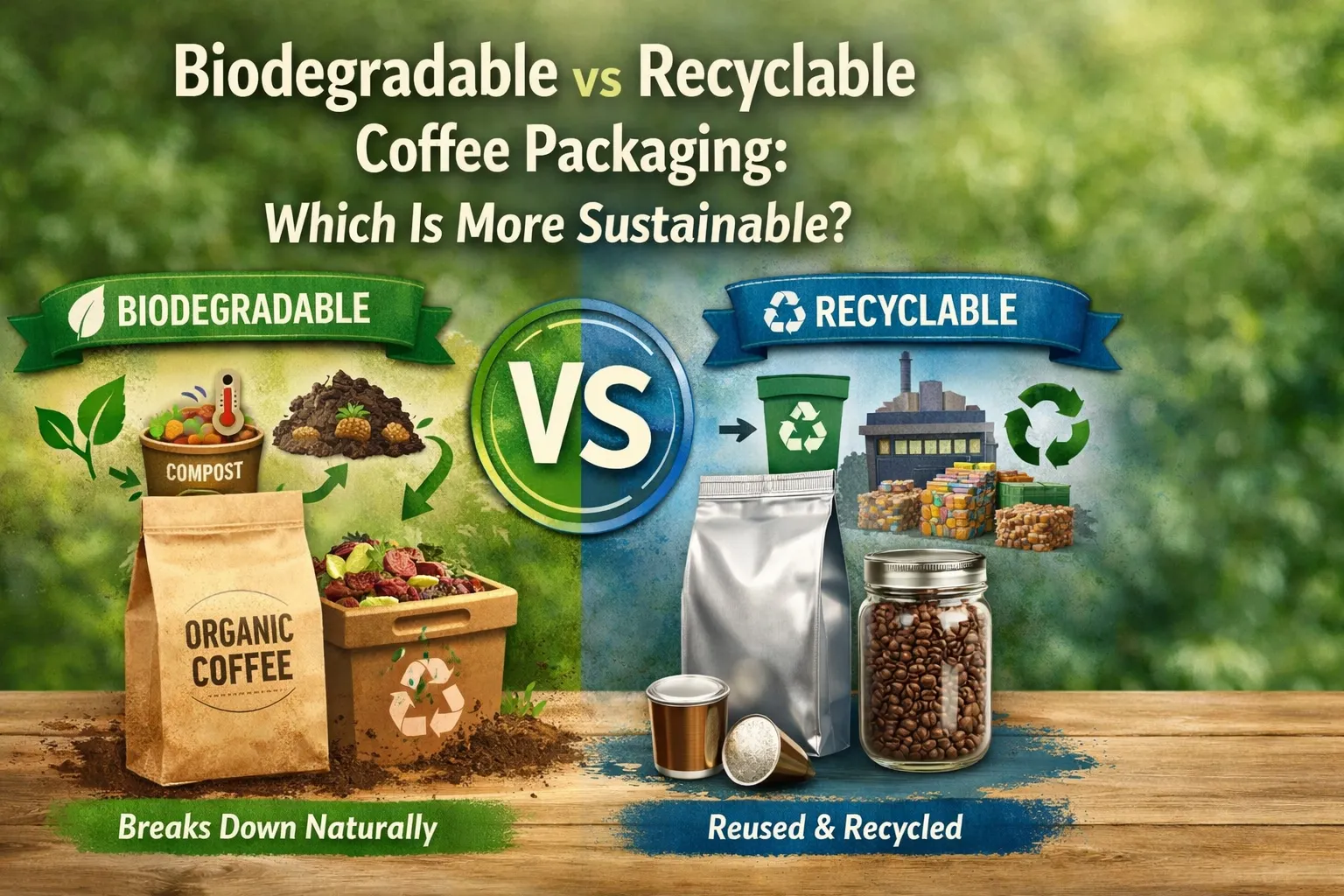 Embalagens de Café Biodegradável vs Reciclável