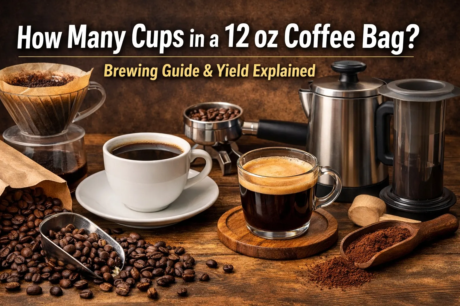 quantas xícaras de café em 12 Oz bag?