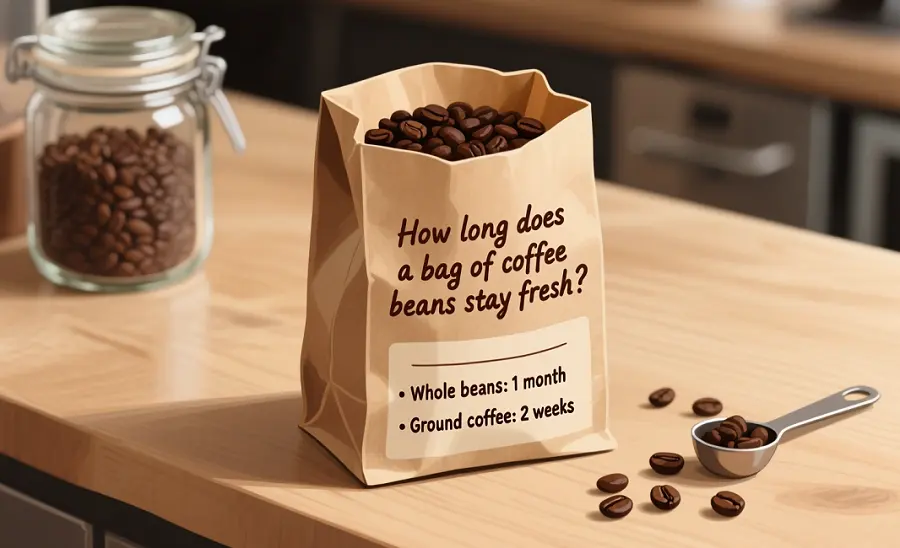 Quanto tempo um saco de grãos de café permanece fresco?