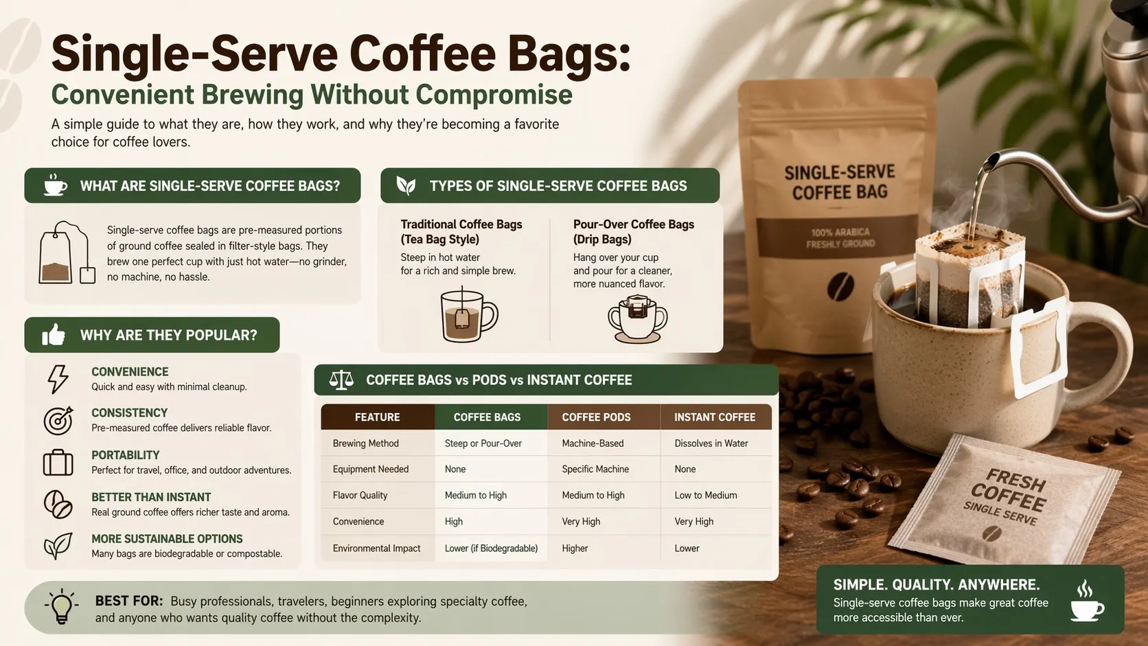 O que são saquinhos de café de dose única?